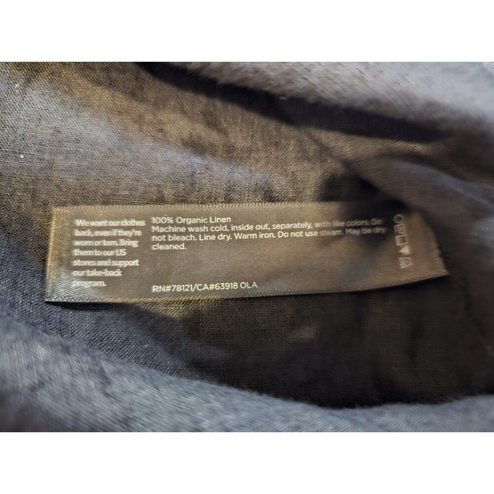Eileen Fisher Black Boxy Fit Organic Handkerchief Linen Blouse Women's M - Picture 6 of 8